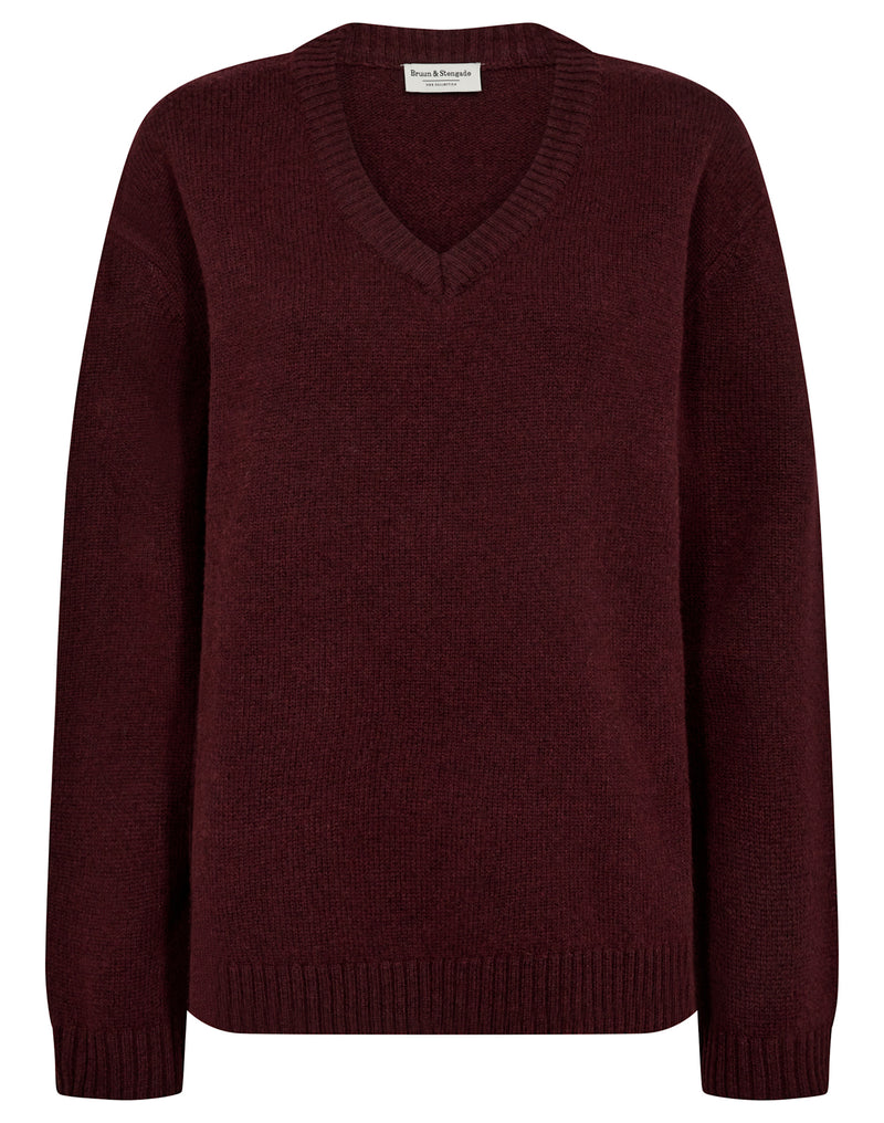 BS Lina Regular Fit Stickat - Bordeaux