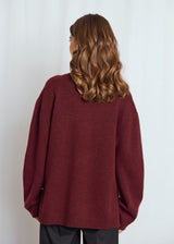 BS Lina Regular Fit Stickat - Bordeaux