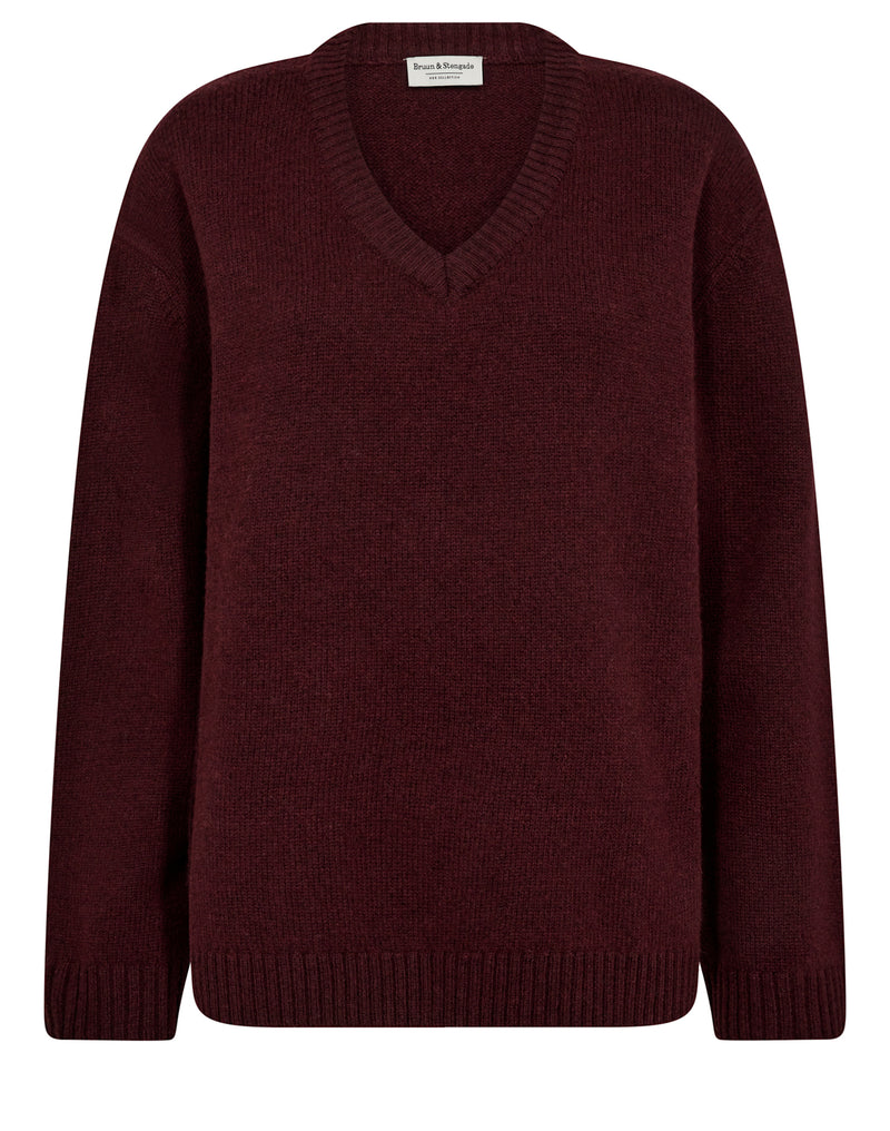BS Lina Regular Fit Stickat - Bordeaux