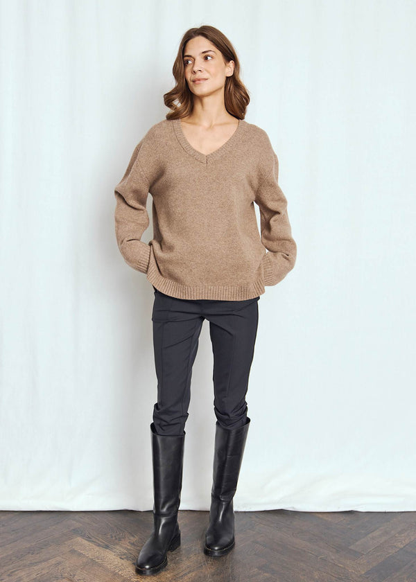 BS Lina Regular Fit Stickat - Brown