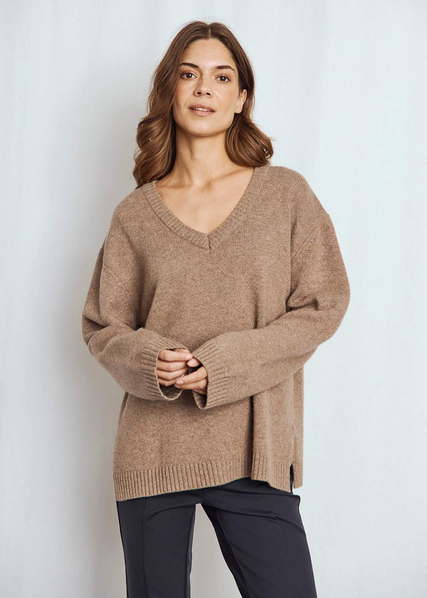 BS Lina Regular Fit Stickat - Brown