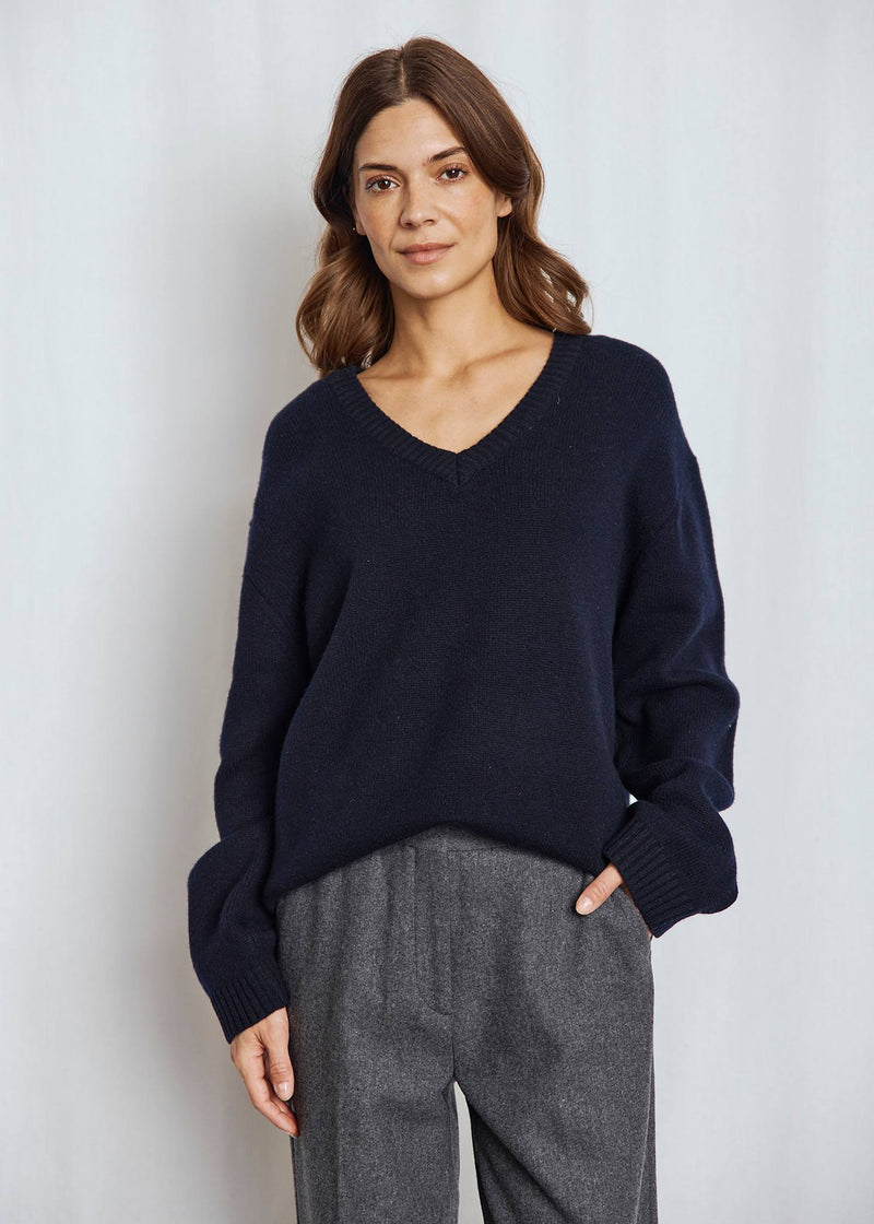 BS Lina Regular Fit Stickat - Navy
