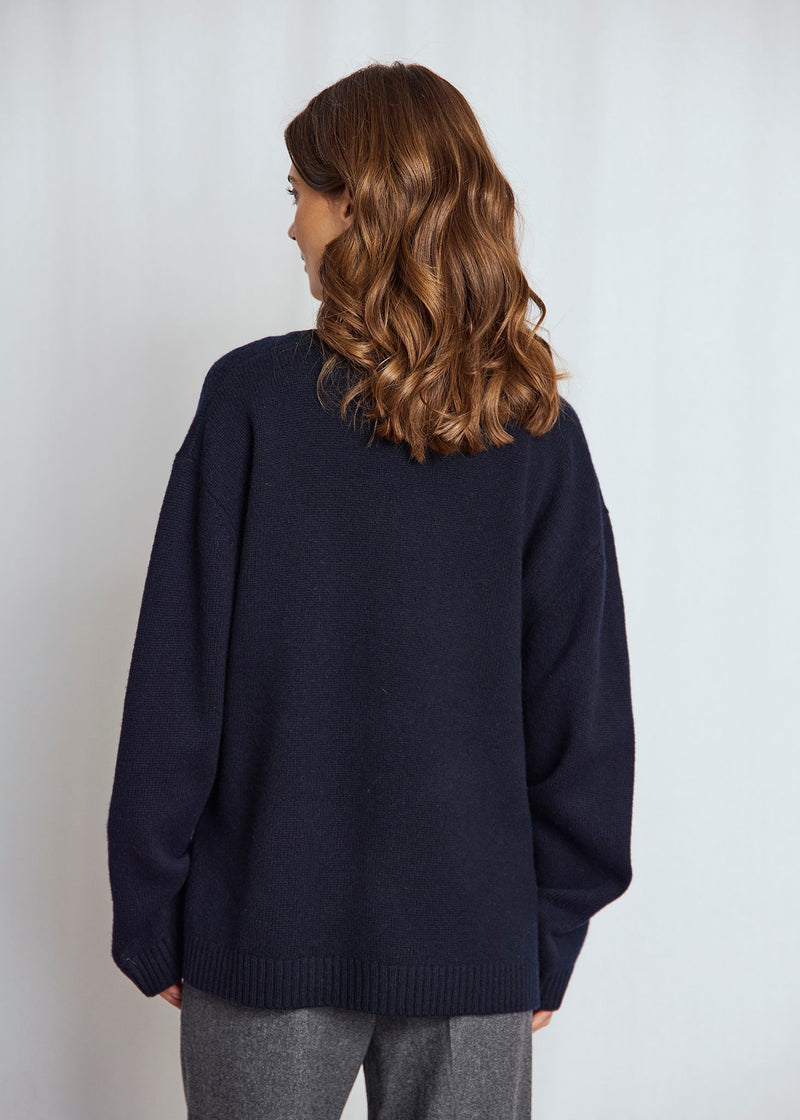 BS Lina Regular Fit Stickat - Navy