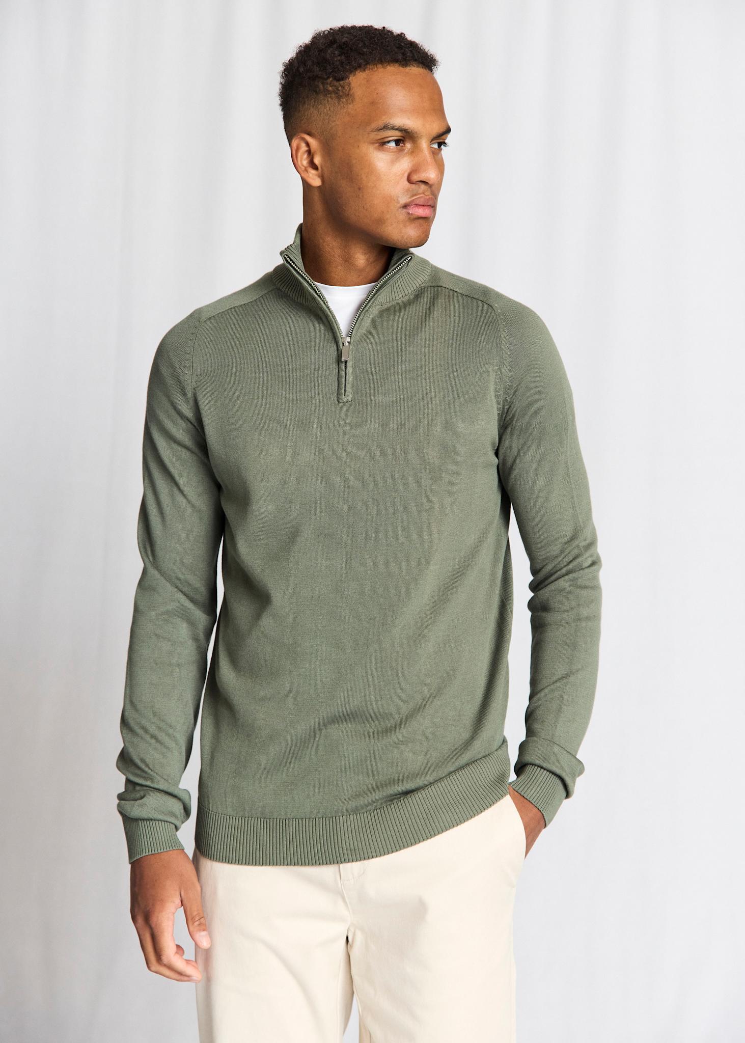 BS Ilario Regular Fit Stickat - Green