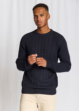 BS Adriano Regular Fit Stickat - Navy