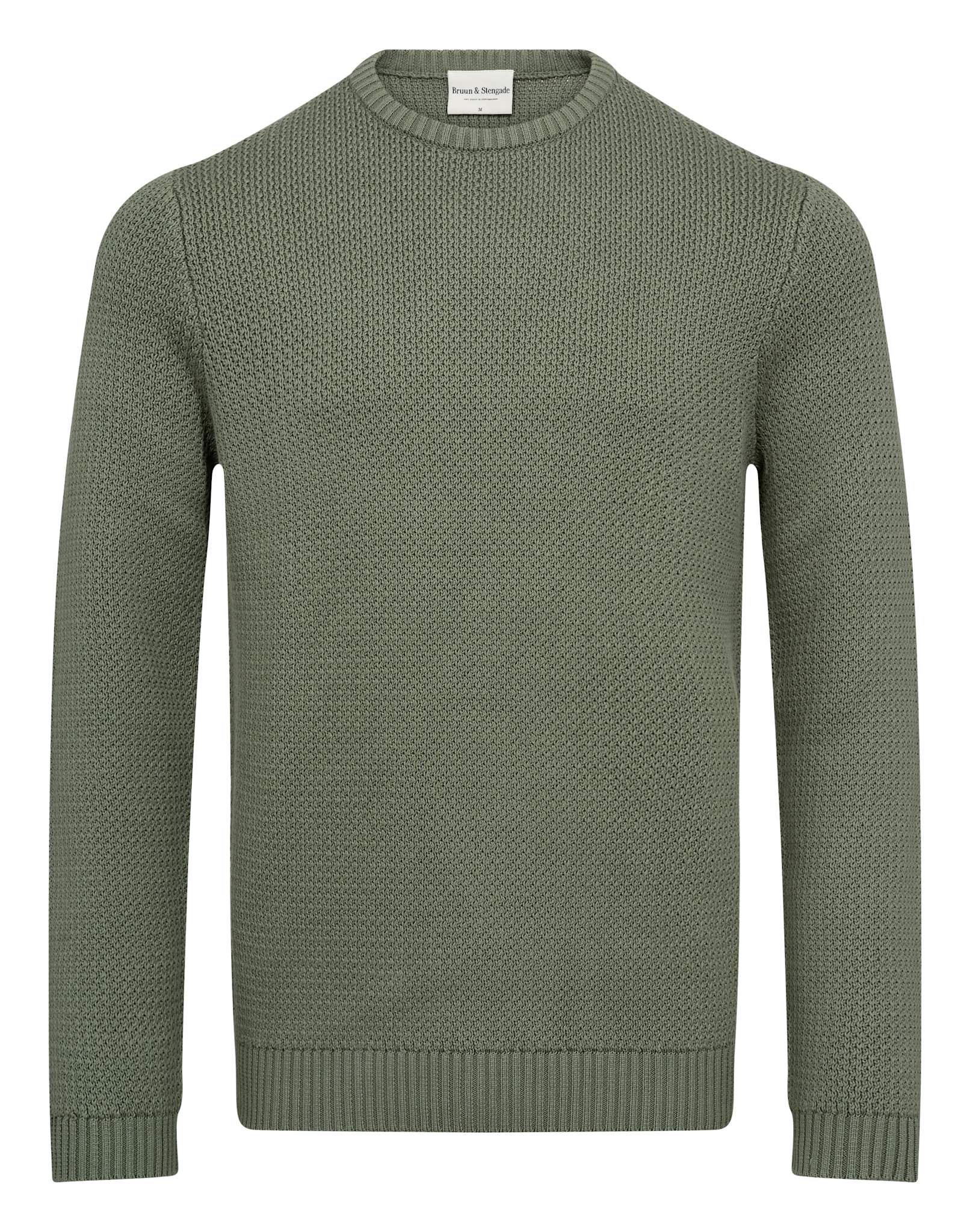 BS Raffaele Regular Fit Stickat - Green