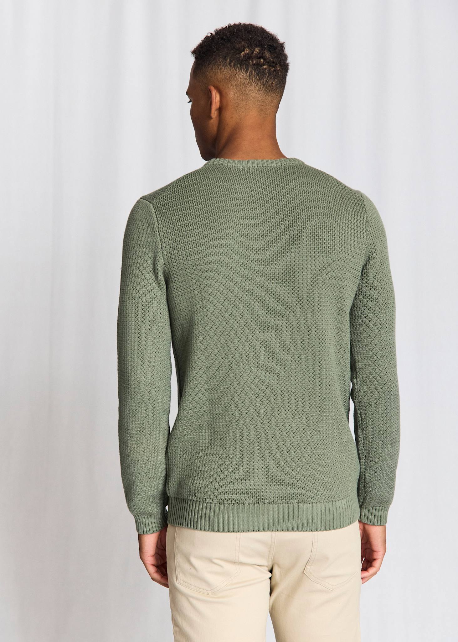BS Raffaele Regular Fit Stickat - Green