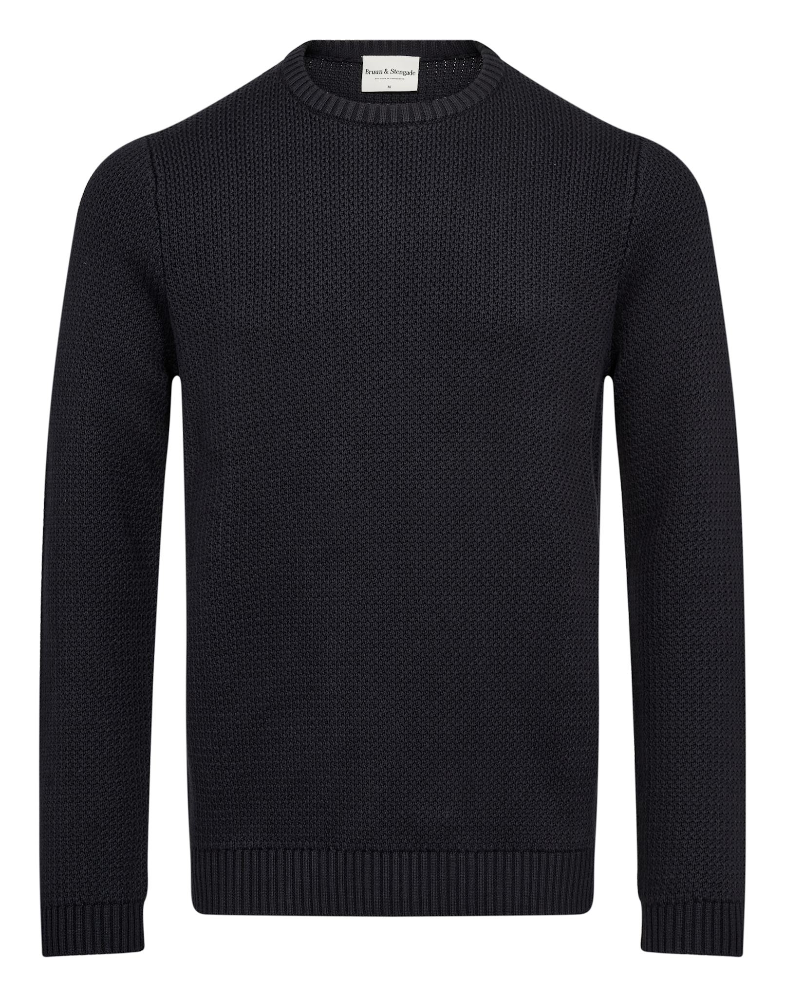 BS Raffaele Regular Fit Stickat - Navy