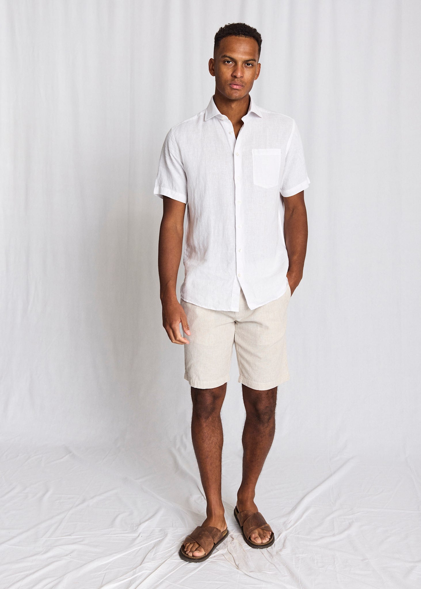 BS Darion Regular Fit Shorts - Beige/Vit