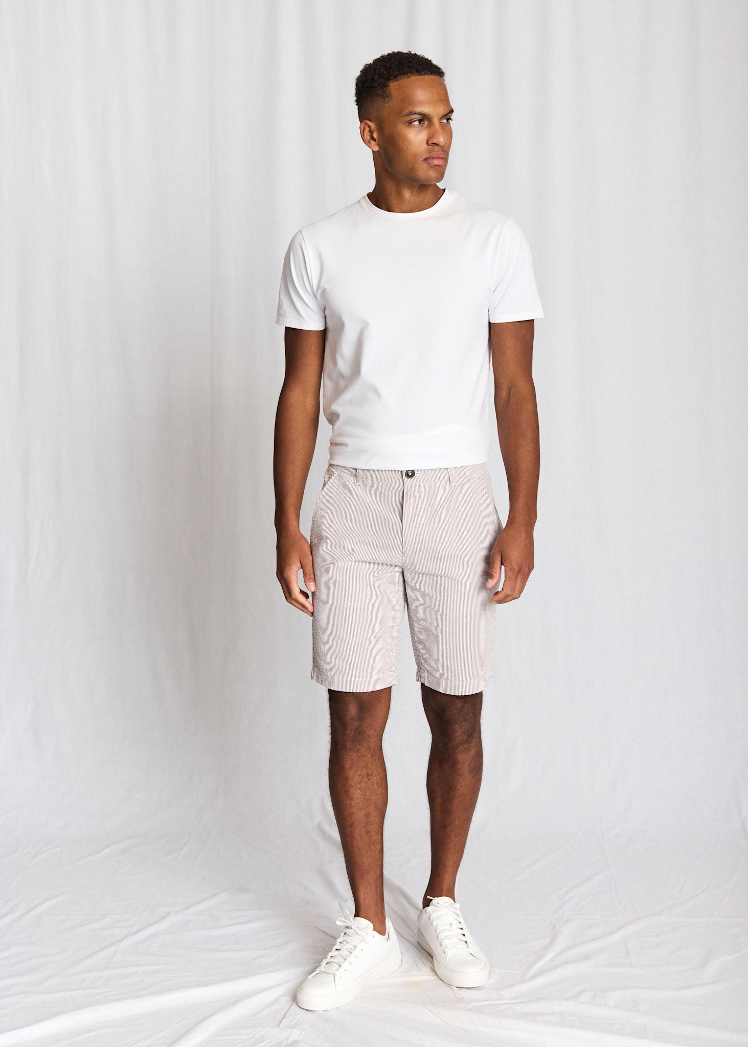 BS Elio Regular Fit Shorts - Brun/Vit