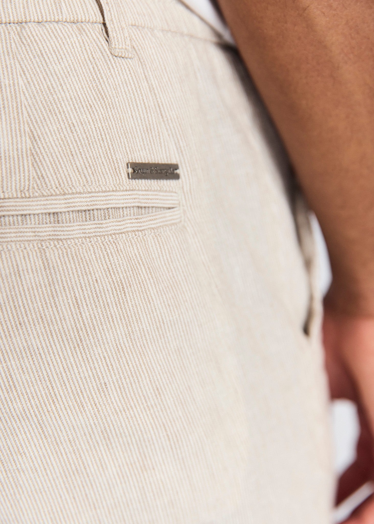 BS Vincente Regular Fit Chinos - Beige/Vit
