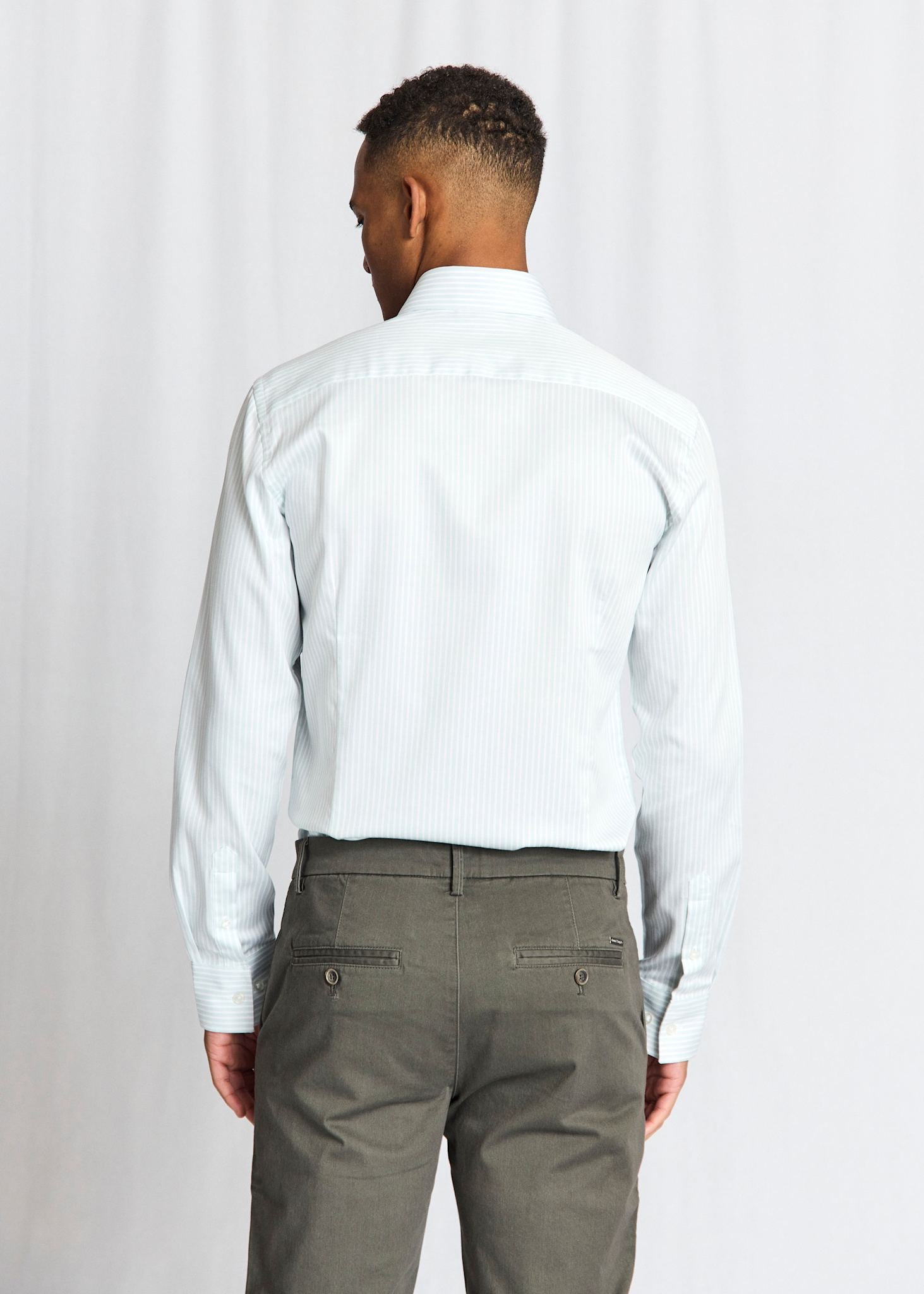 BS Ignacio Slim Fit Skjorta - Light Green/White