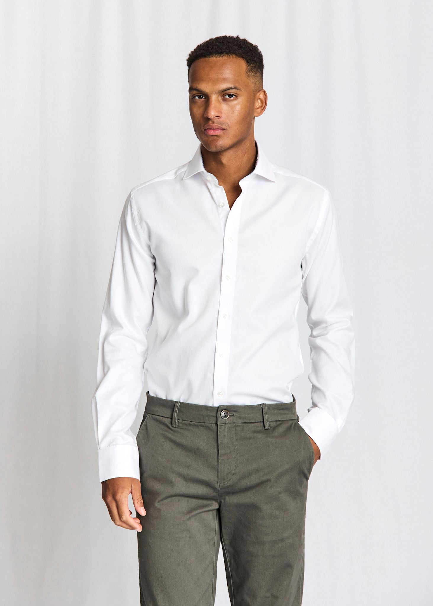 BS Albin Slim Fit Skjorta - White