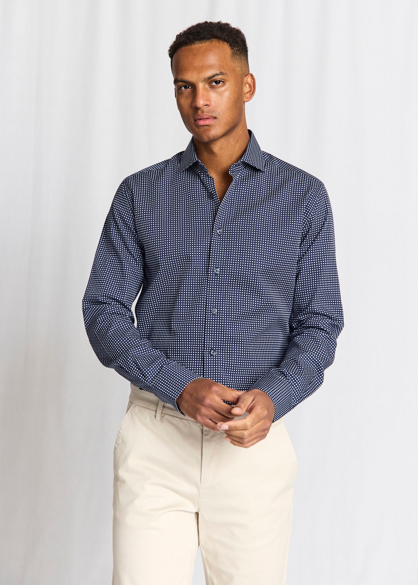 BS Karalek Slim Fit Skjorta - Navy