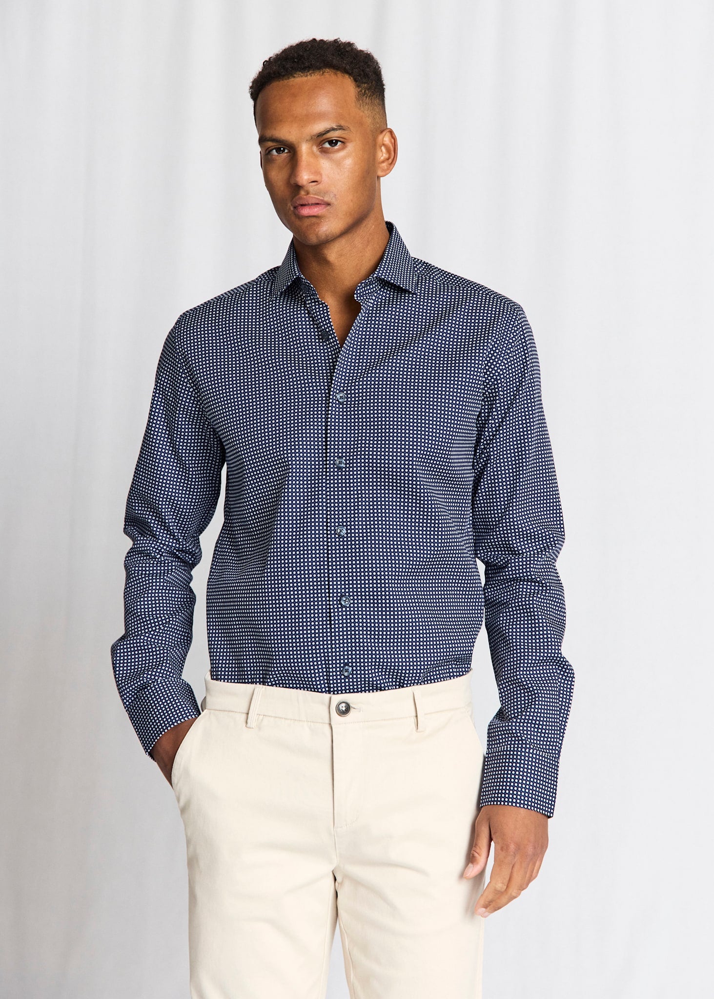 BS Karalek Slim Fit Skjorta - Navy