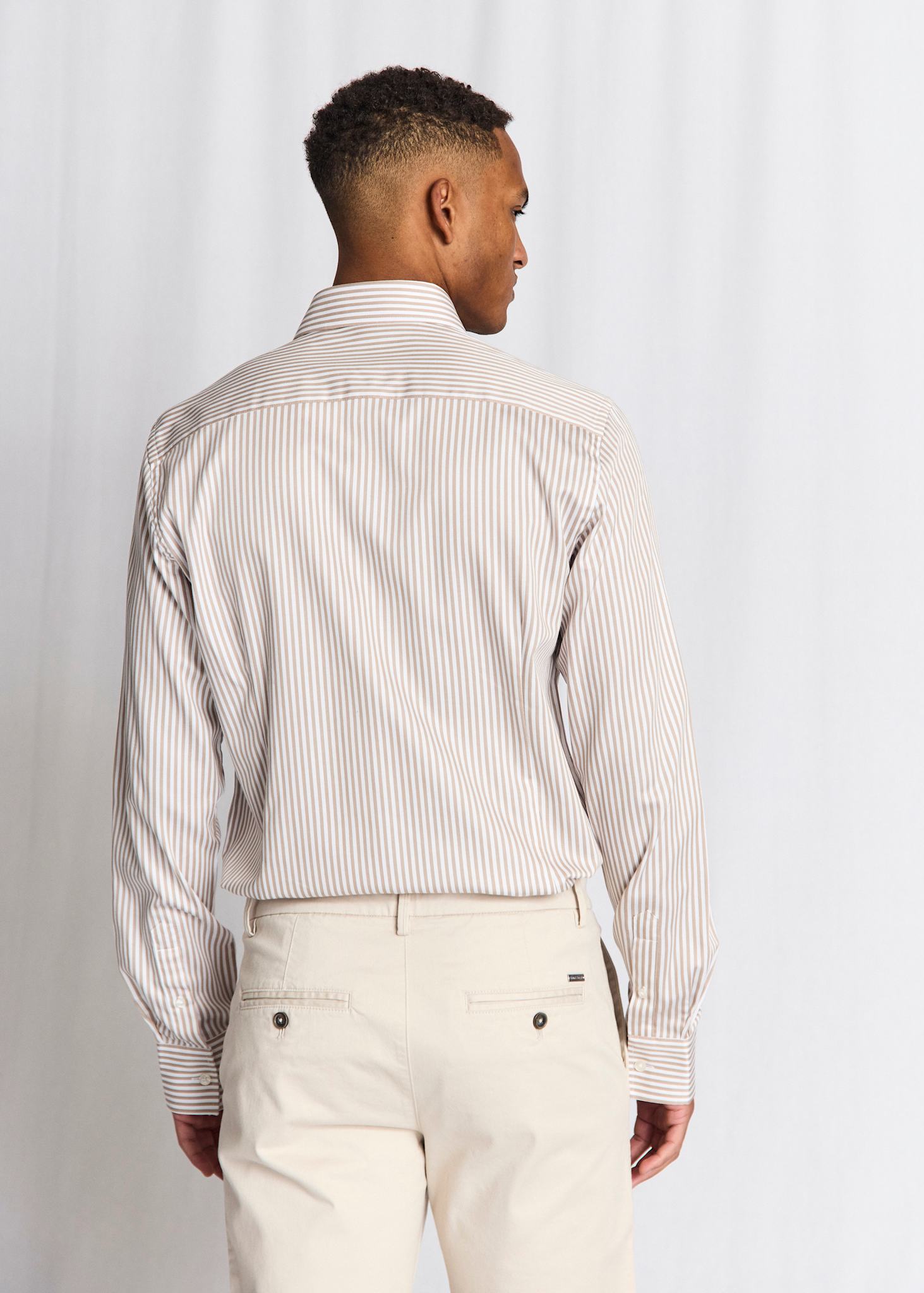 BS Kunkel Slim Fit Skjorta - Sand/White