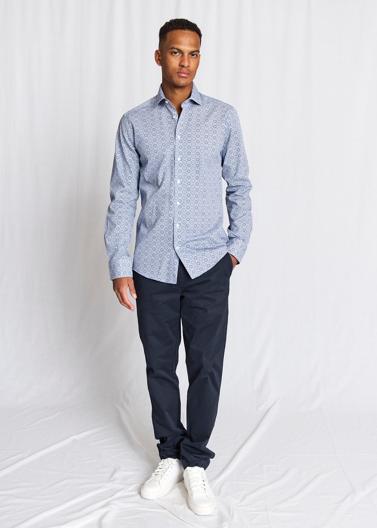 BS Abutovic Slim Fit Skjorta - Blue