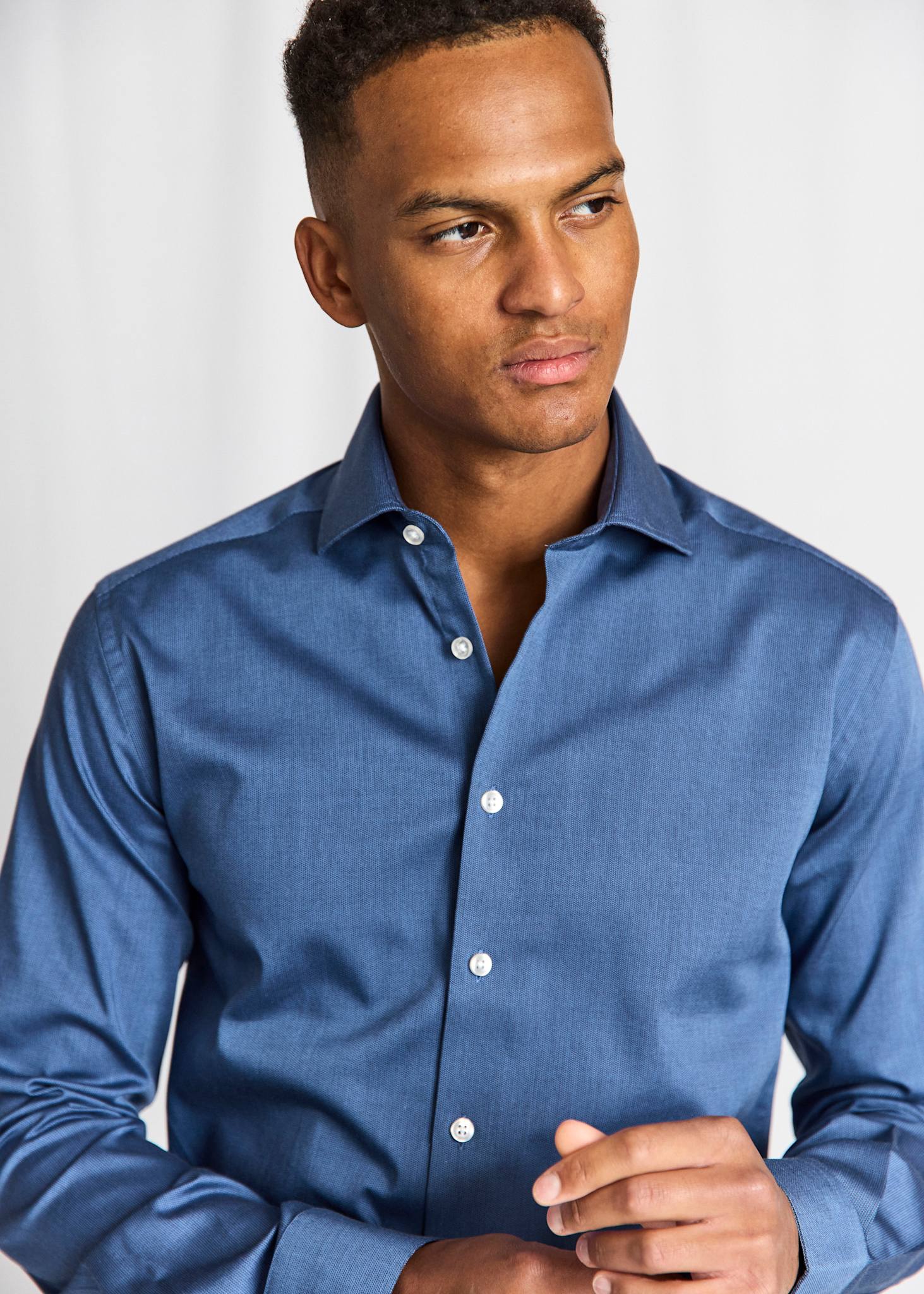 BS Morros Slim Fit Skjorta - Dark Blue