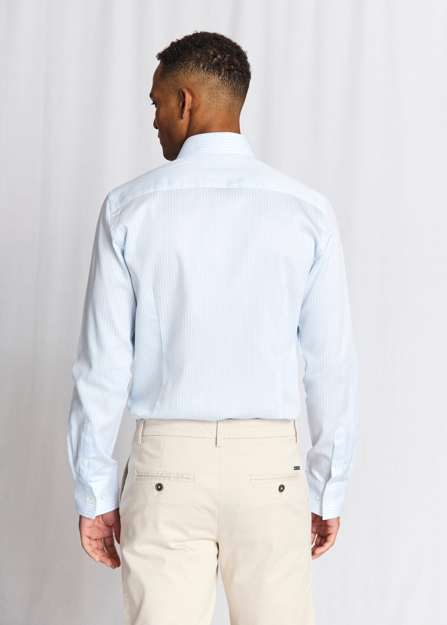 BS Bannour Modern Fit Skjorta - Light Blue/White