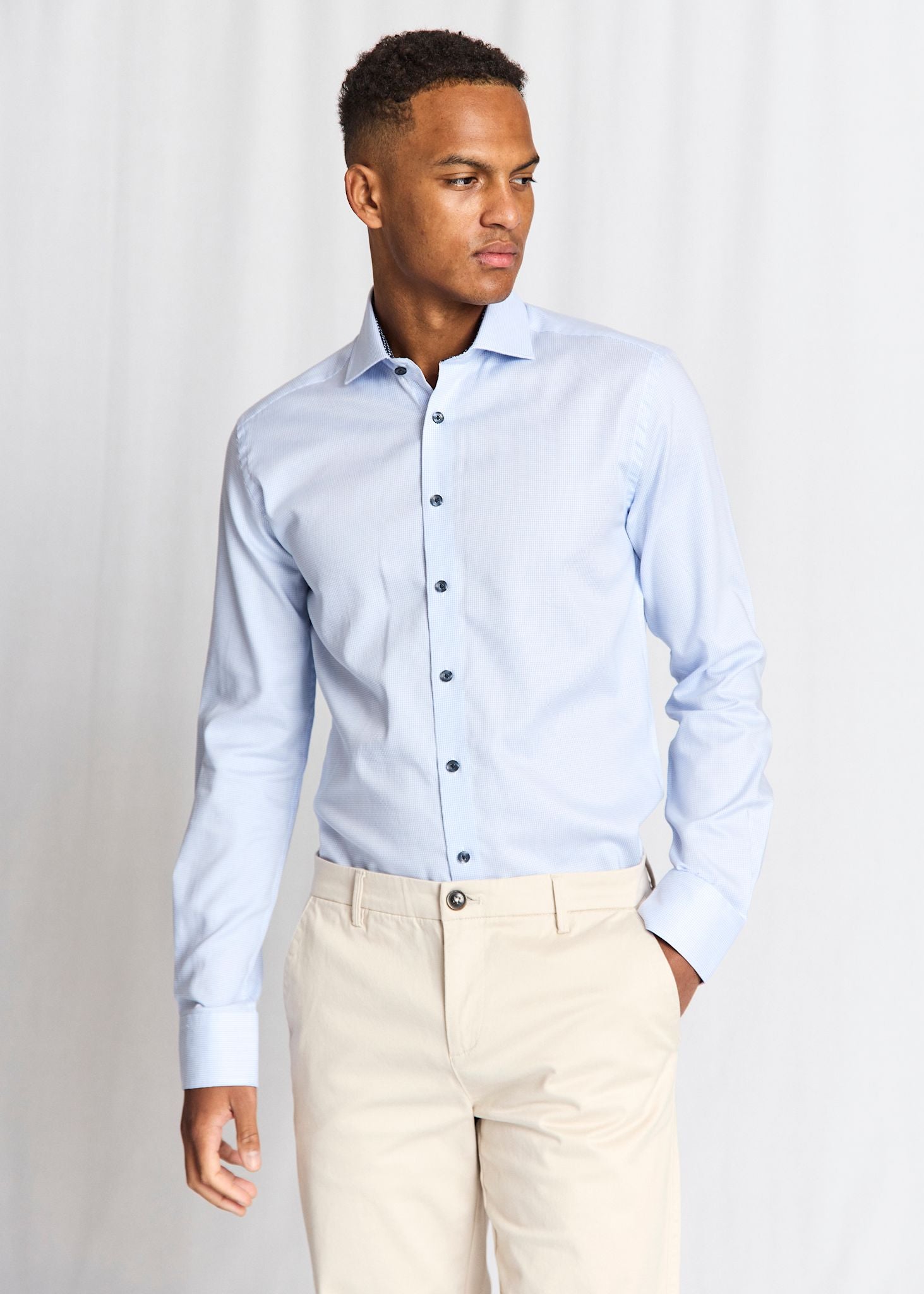 BS Langergren Modern Fit Skjorta - Light Blue
