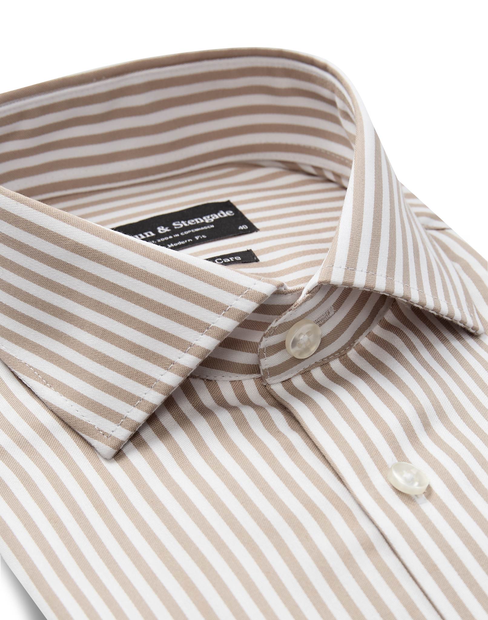 BS Santos Modern Fit Skjorta - Sand/White