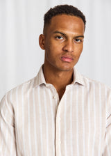 BS Burgos Casual Modern Fit Skjorta - Sand/White