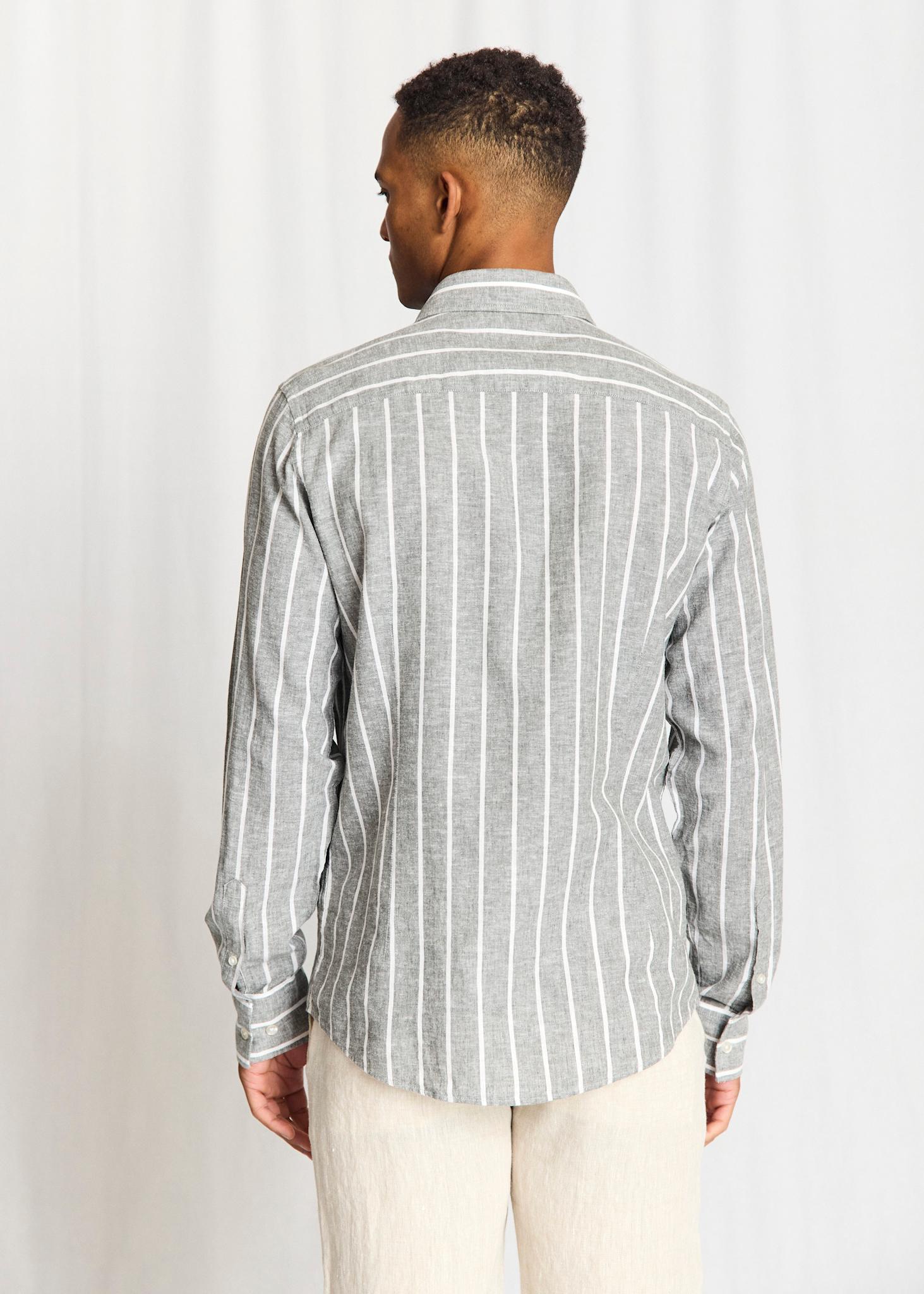 BS Freitas Casual Modern Fit Skjorta - Green/White
