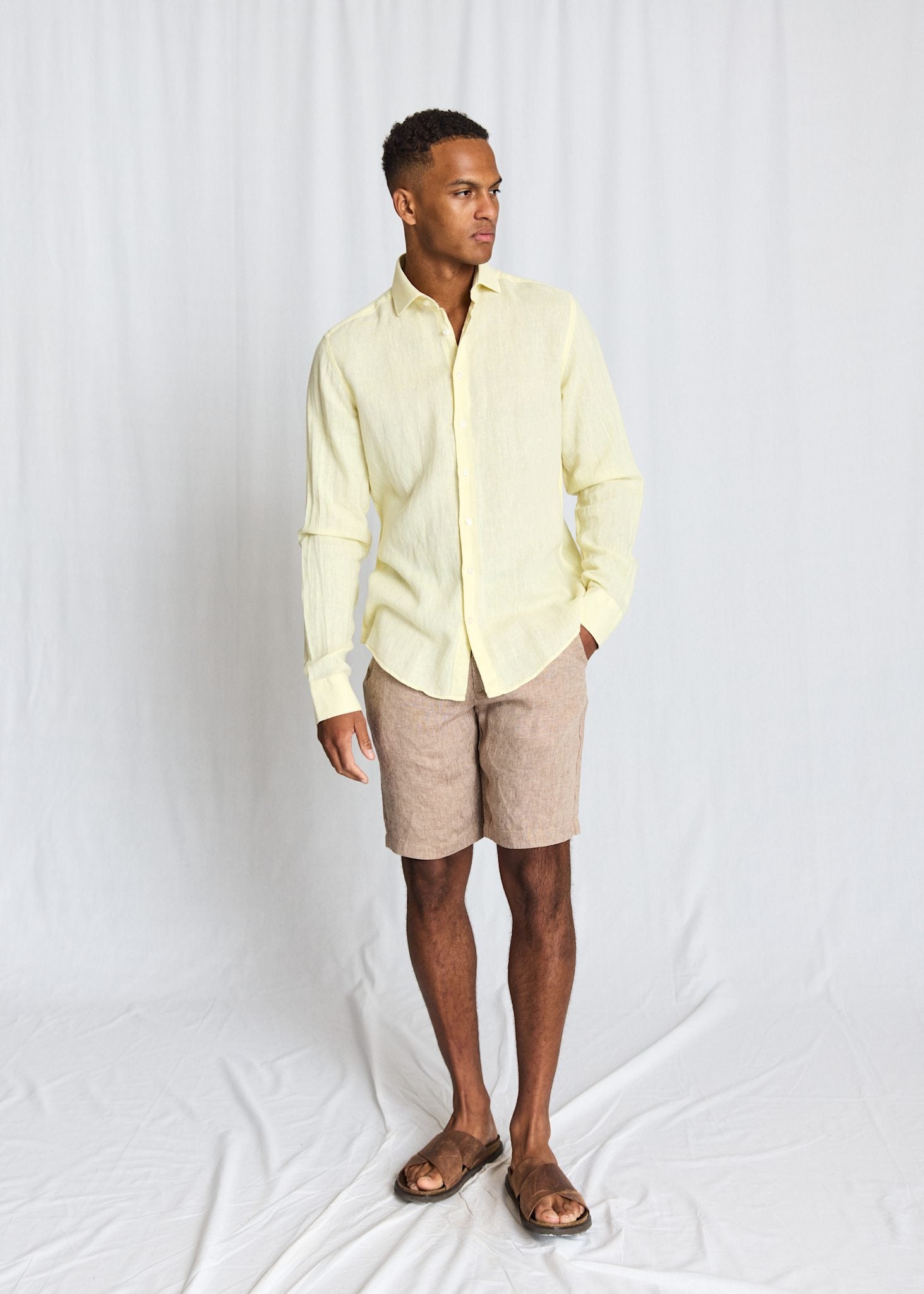 BS Tahaka Casual Modern Fit Skjorta - Yellow