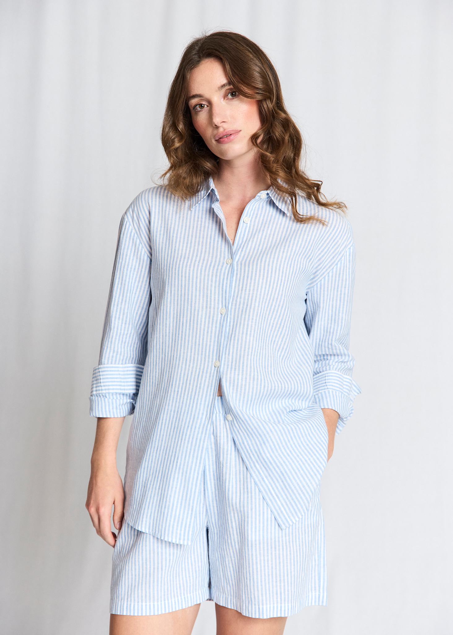 BS Marietta Regular Fit Skjorta - Light Blue/White