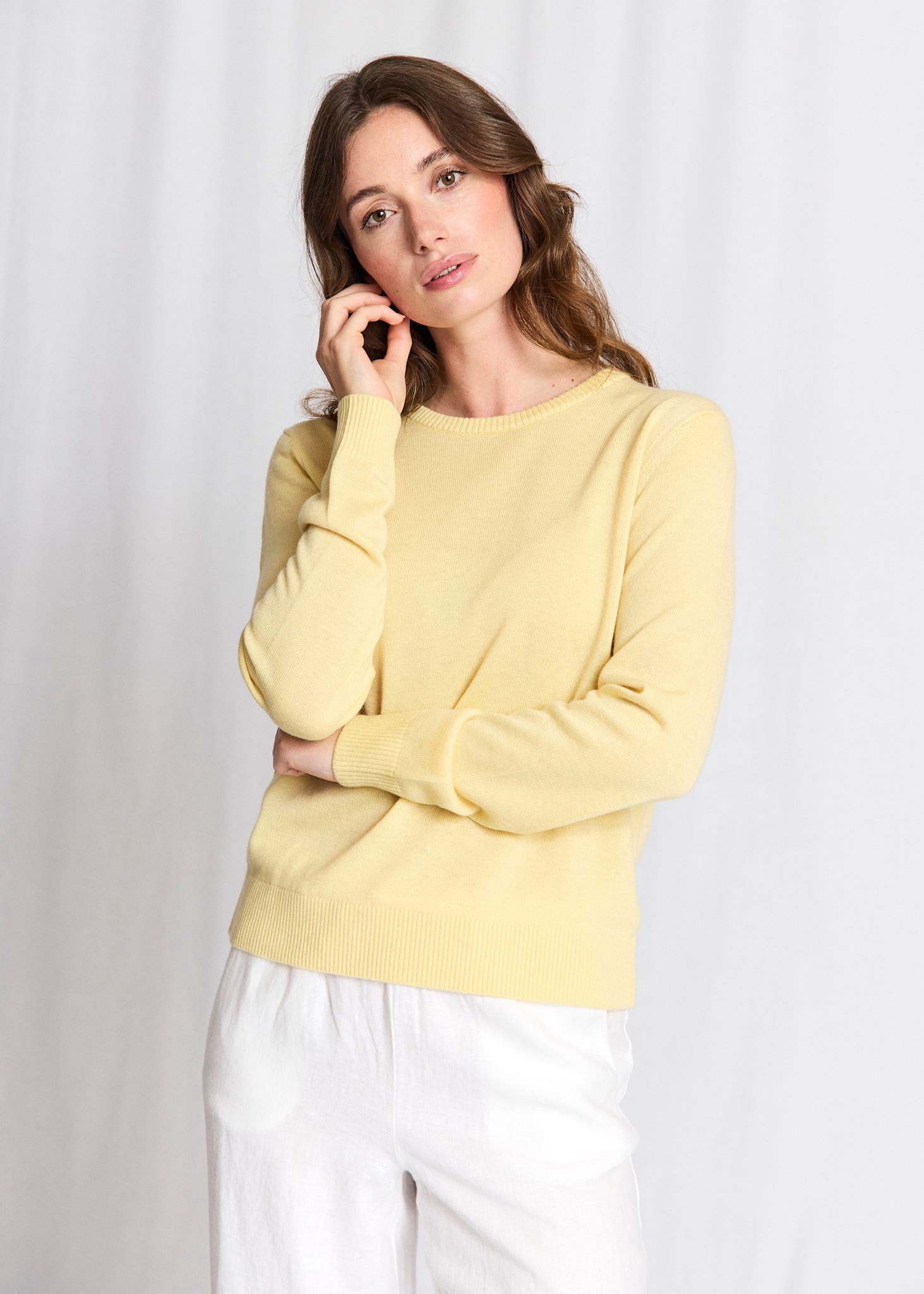 BS Debora Regular Fit Stickat  - Dusty Yellow