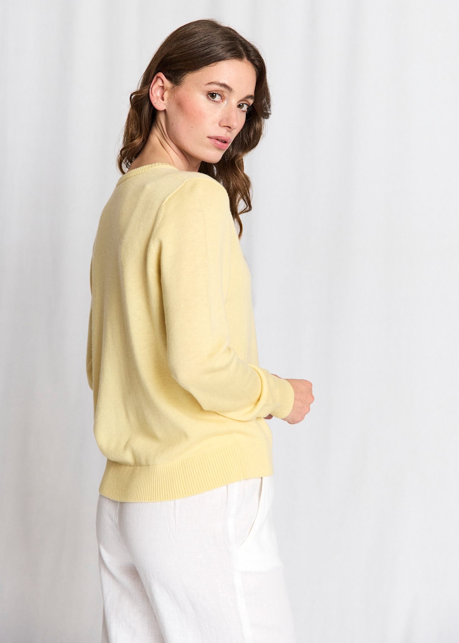 BS Debora Regular Fit Stickat  - Dusty Yellow