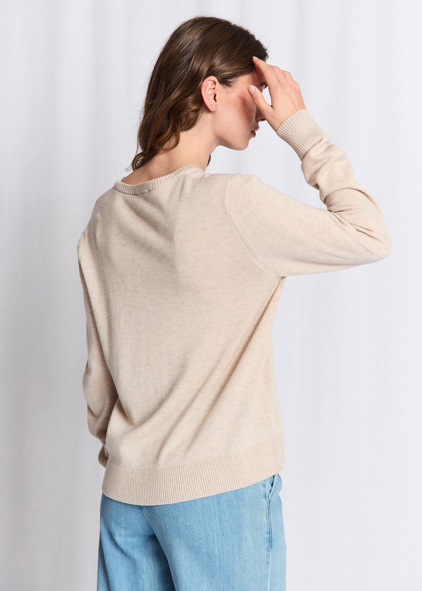 BS Debora Regular Fit Stickat  - Light Brown