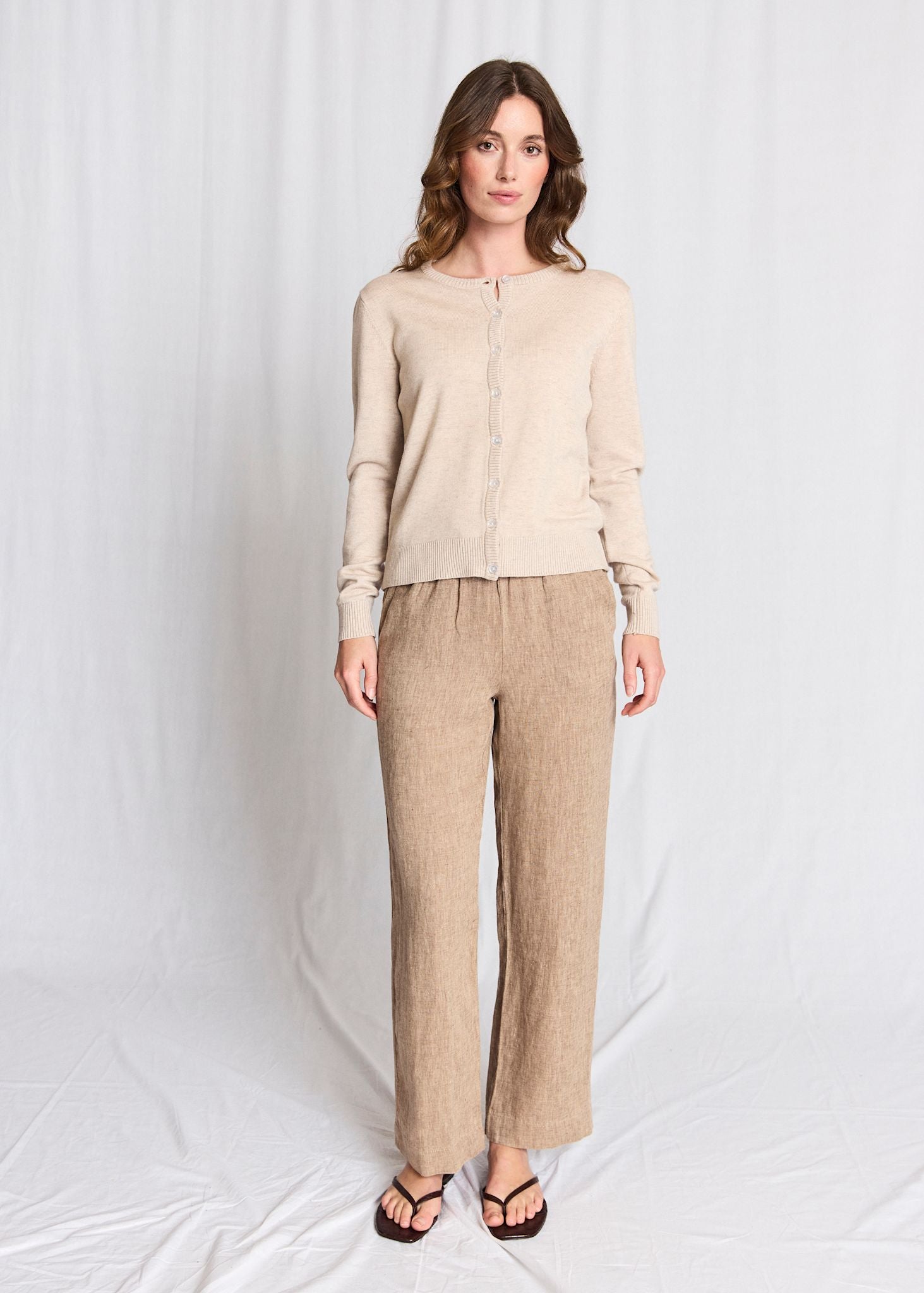 BS Dona Regular Fit Stickat  - Light Brown