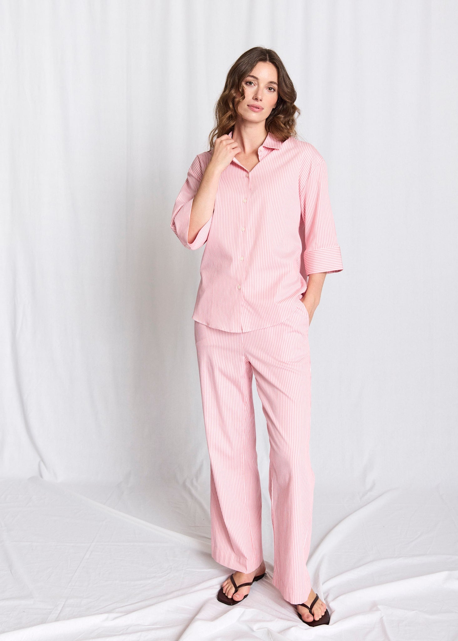 BS Rosetta Regular Fit Byxor  - Lipstick Red/White