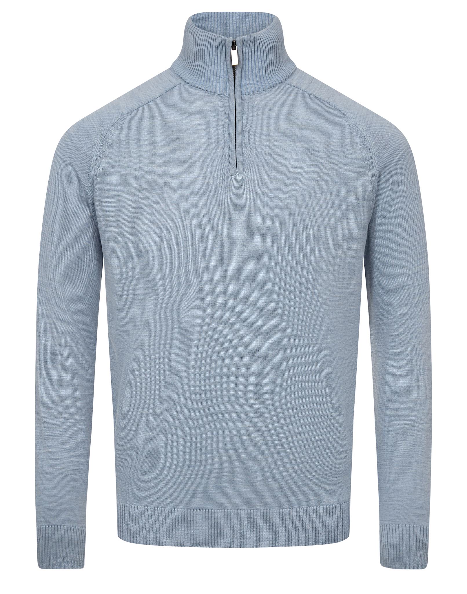 BS Pelle Regular Fit Stickat - Light Blue