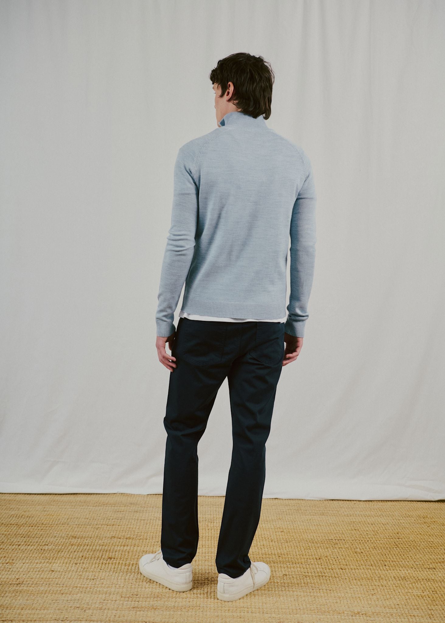 BS Pelle Regular Fit Stickat - Light Blue