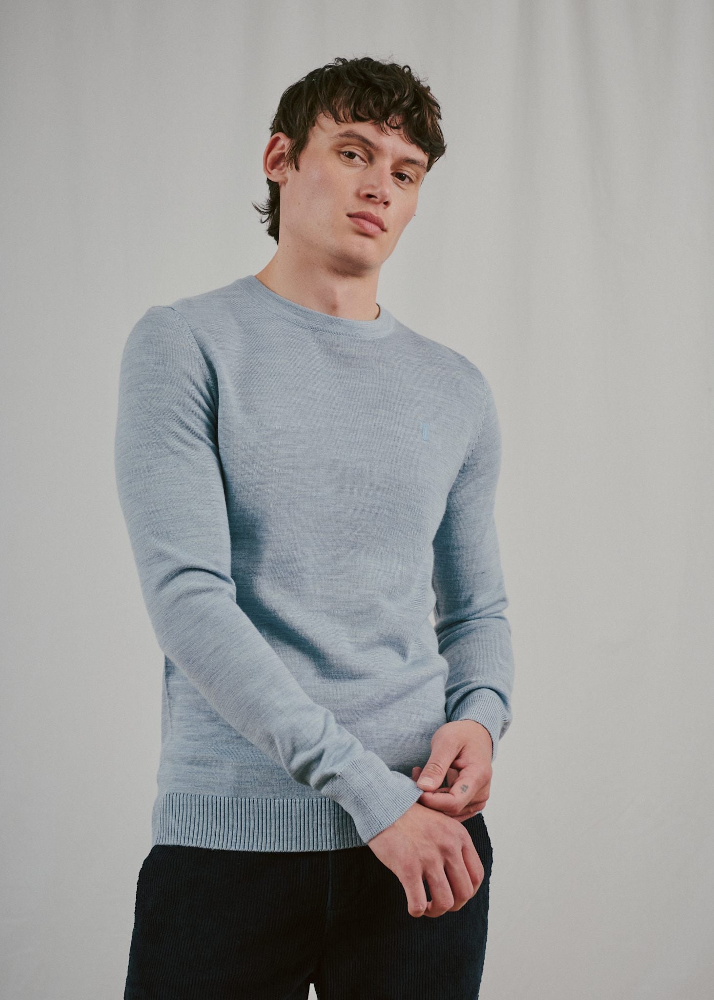 BS Jupiter Regular Fit Stickat - Light Blue