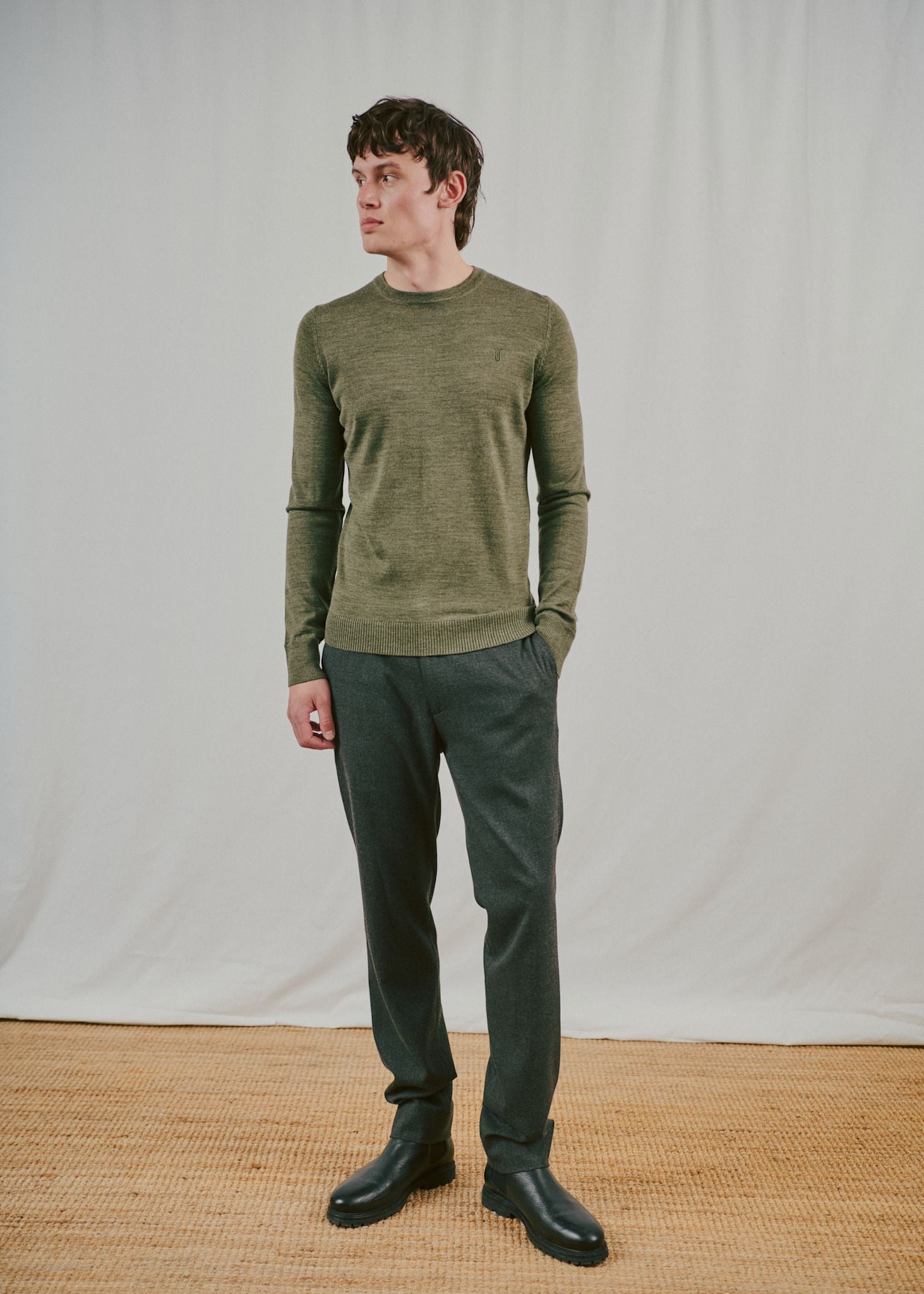BS Jupiter Regular Fit Stickat - Olive