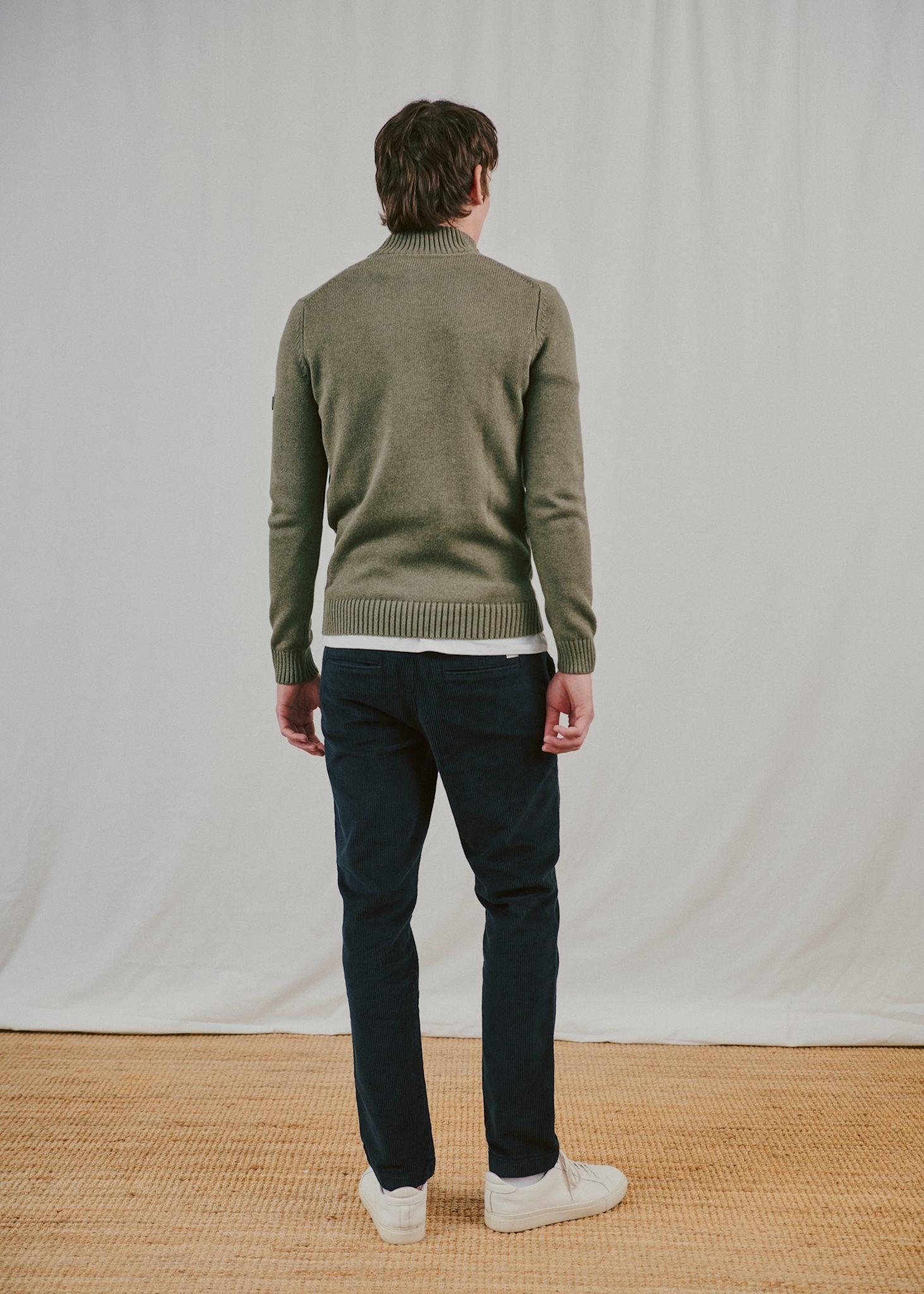 BS Cunha Regular Fit Stickat - Olive