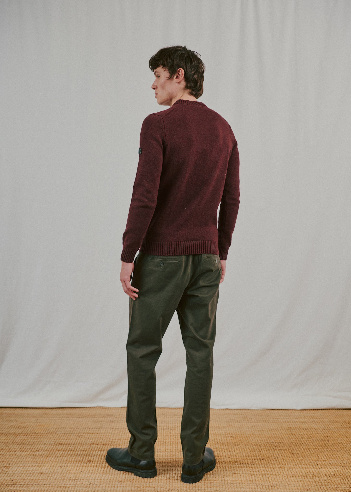 BS Rapa Regular Fit Stickat - Bordeaux
