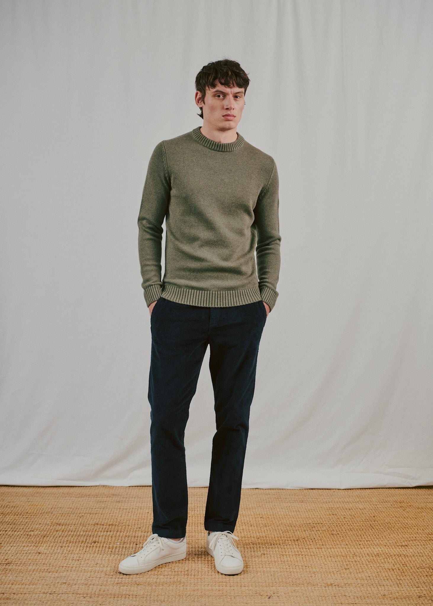 BS Rapa Regular Fit Stickat - Olive