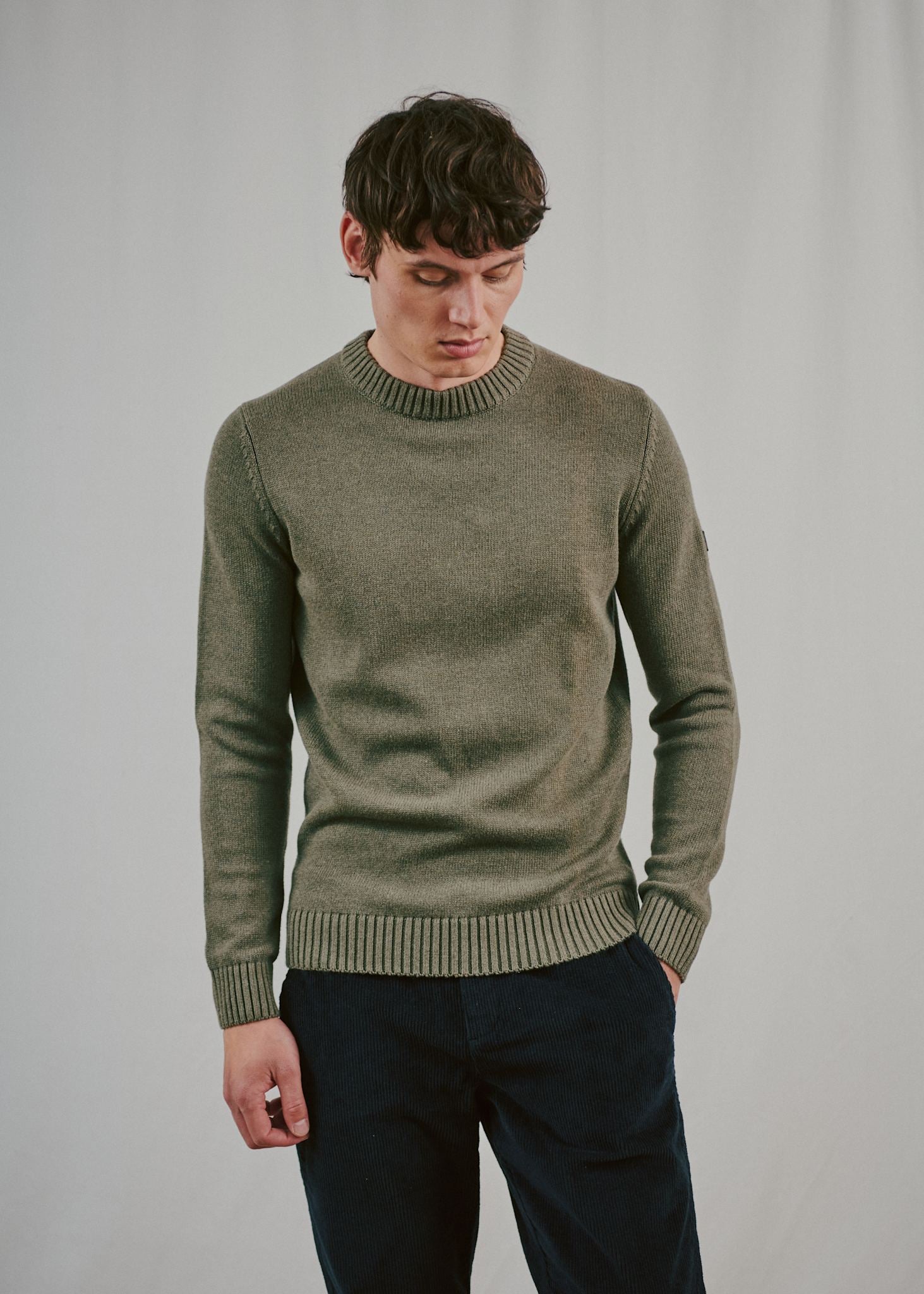 BS Rapa Regular Fit Stickat - Olive