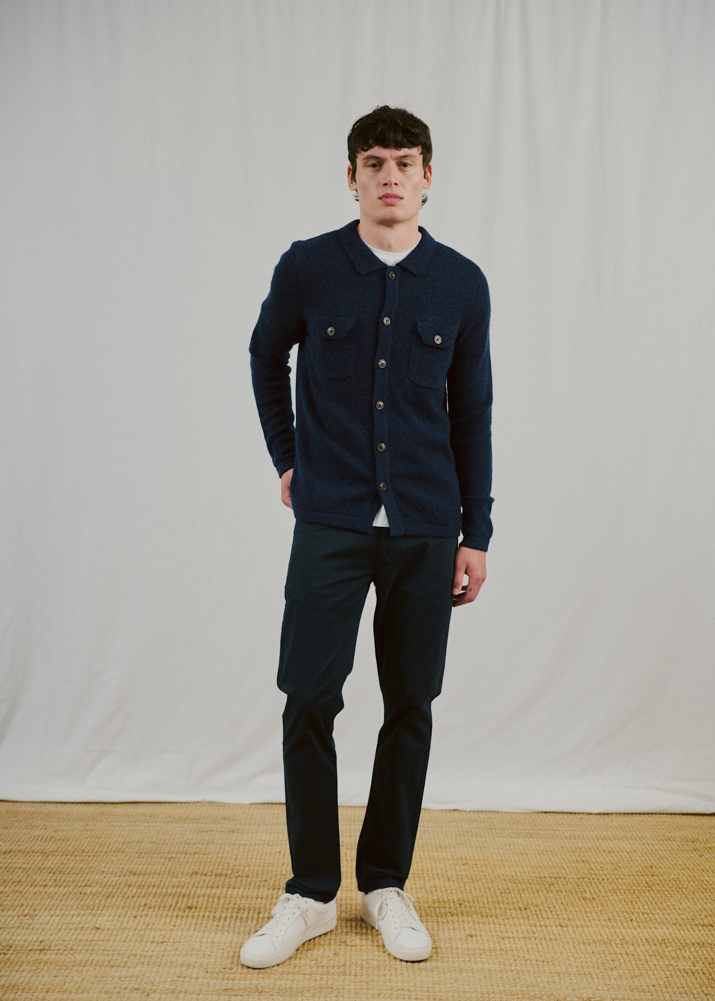 BS Moldova Regular Fit Stickat - Navy