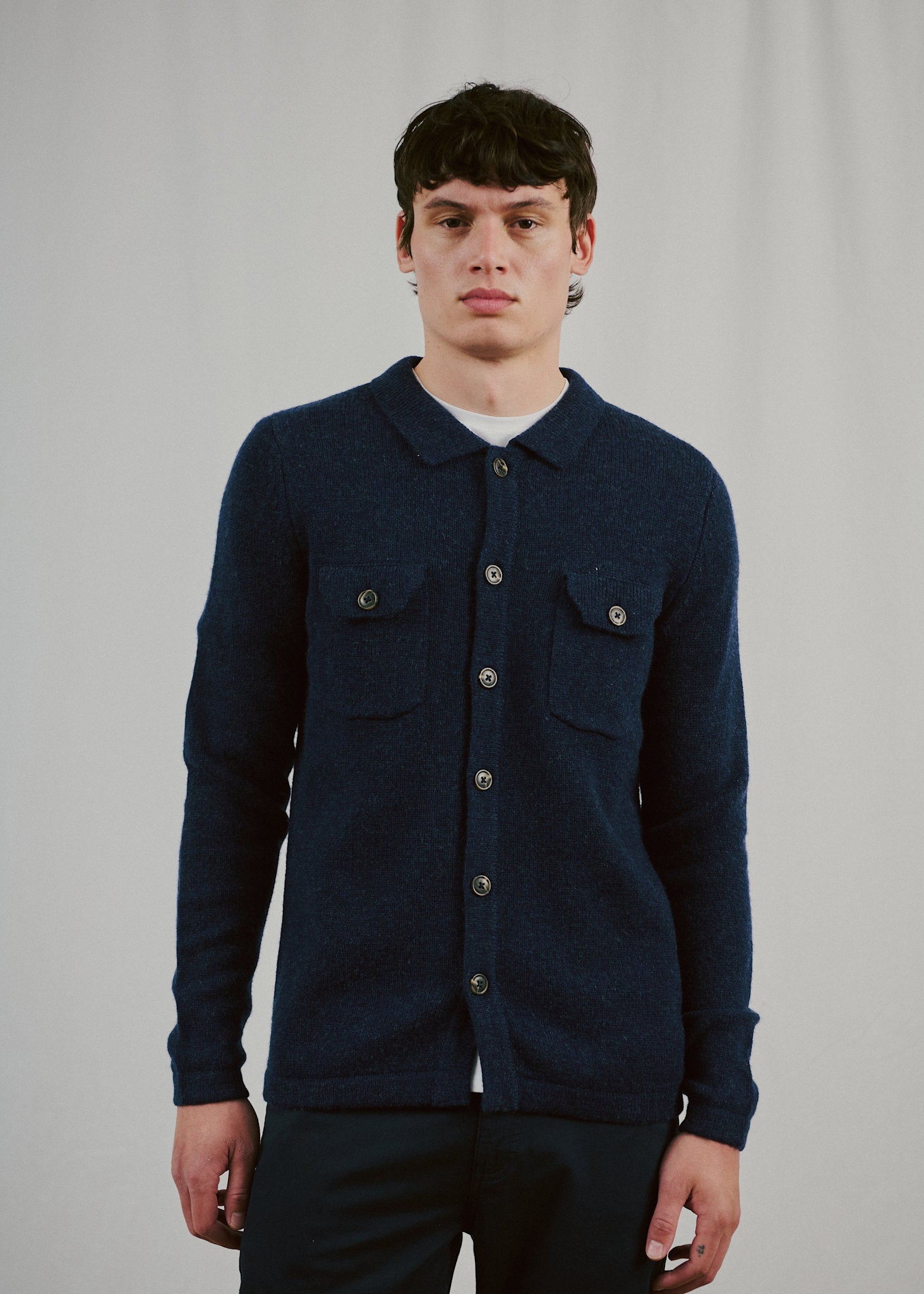 BS Moldova Regular Fit Stickat - Navy