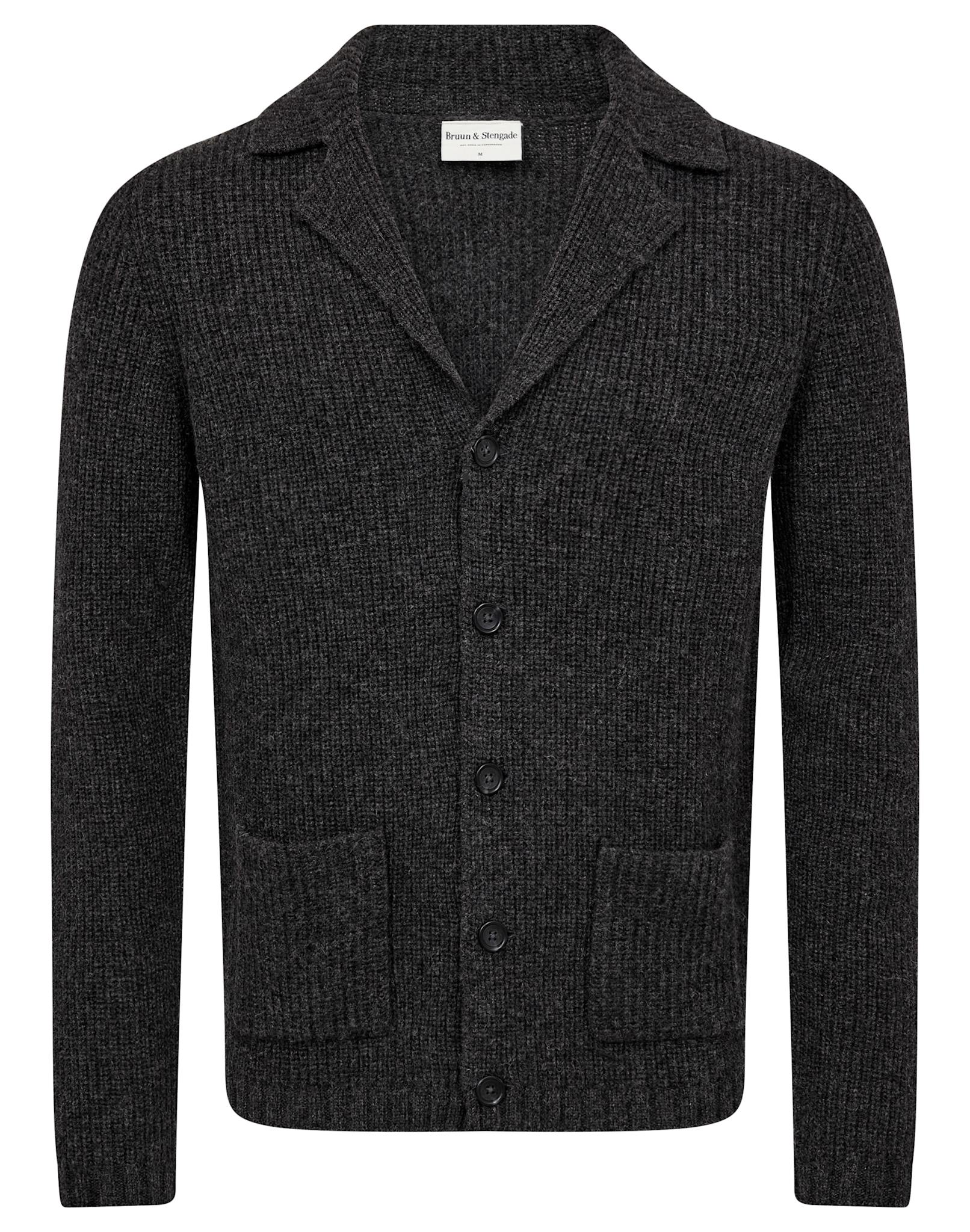 BS Nauru Regular Fit Stickat - Dark Grey