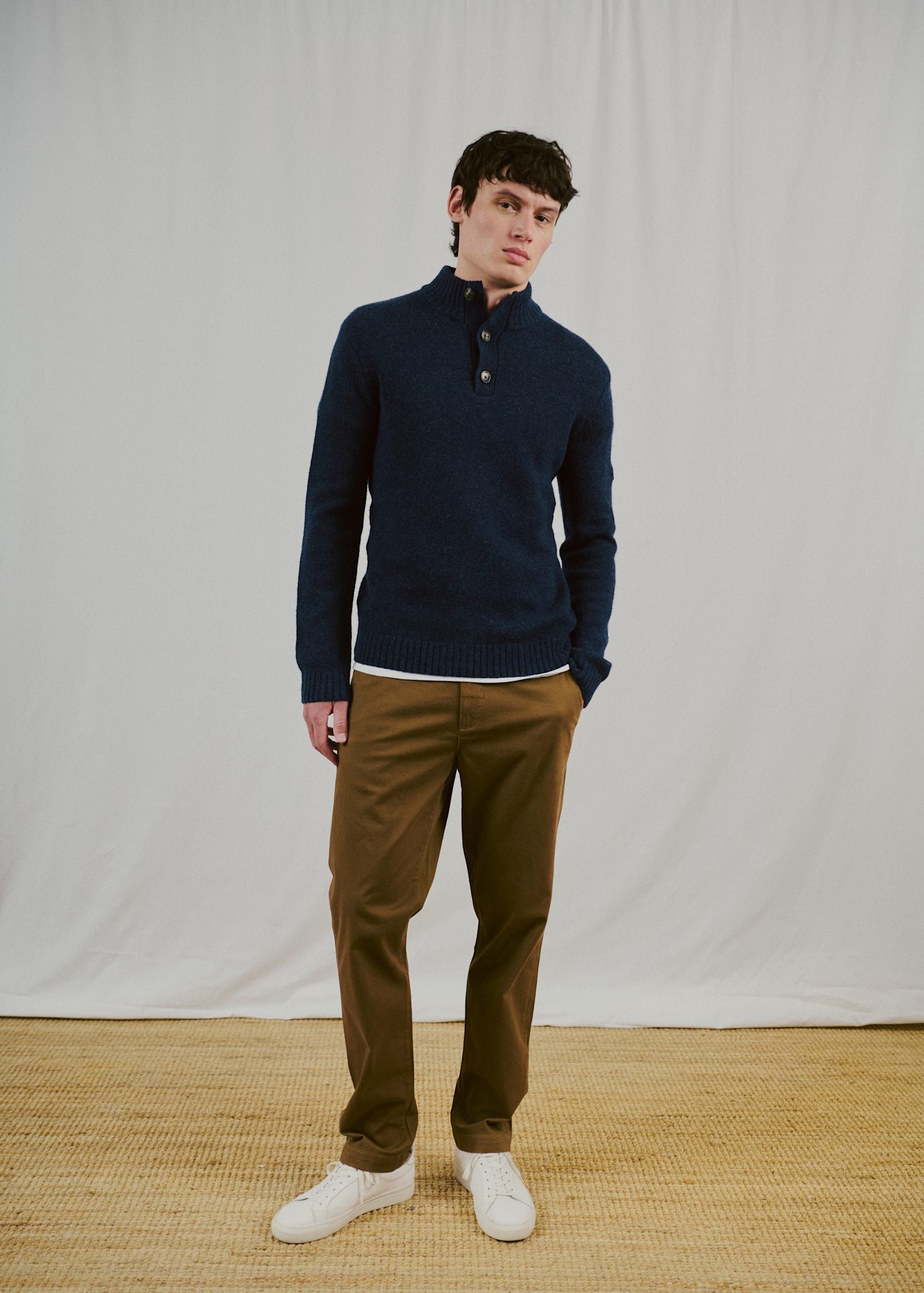 BS Socotra Regular Fit Stickat - Navy