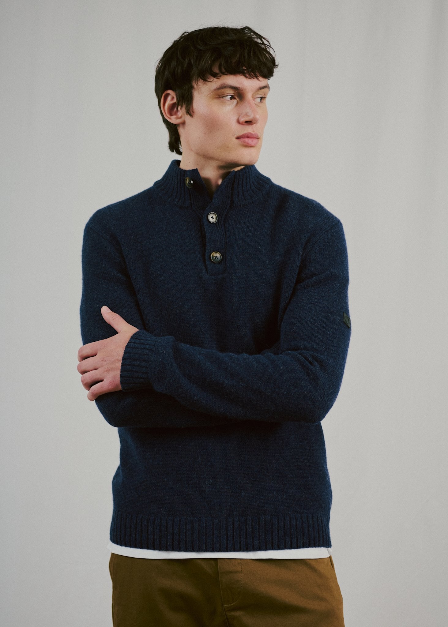 BS Socotra Regular Fit Stickat - Navy