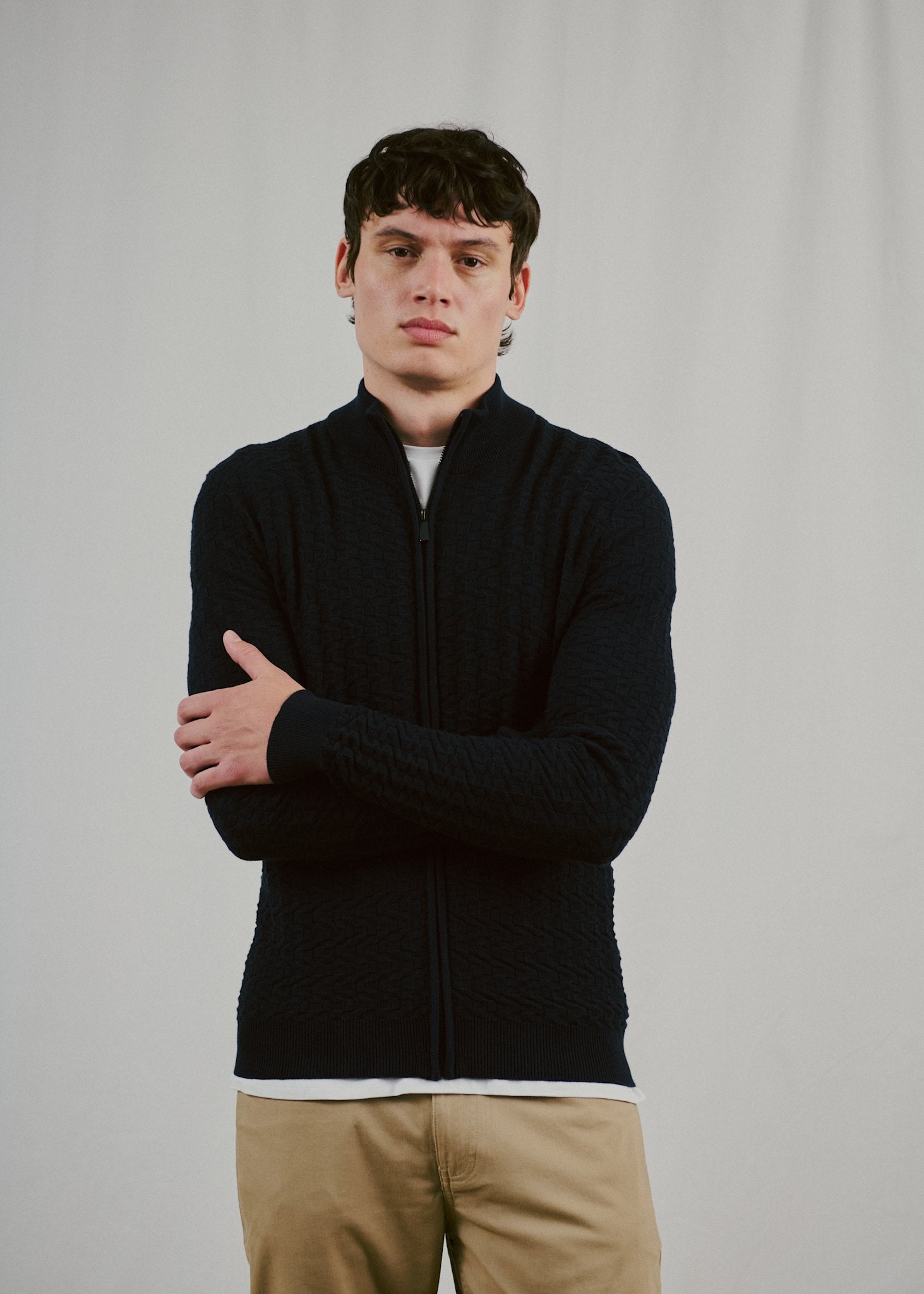 BS Mastor Regular Fit Stickat - Navy
