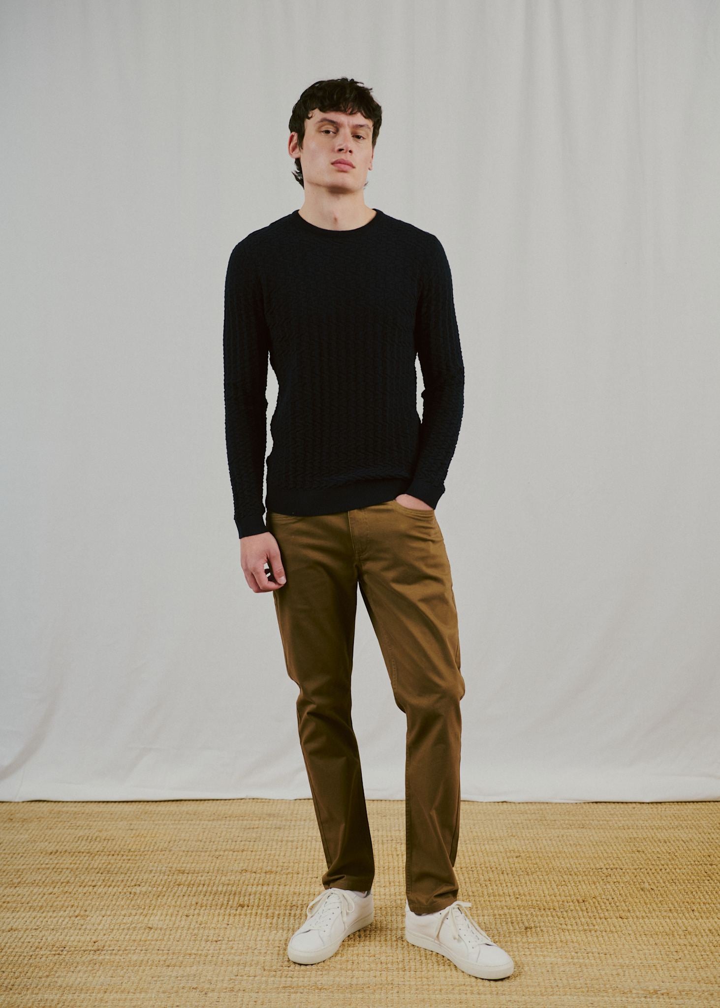 BS Kergueleu Regular Fit Stickat - Navy