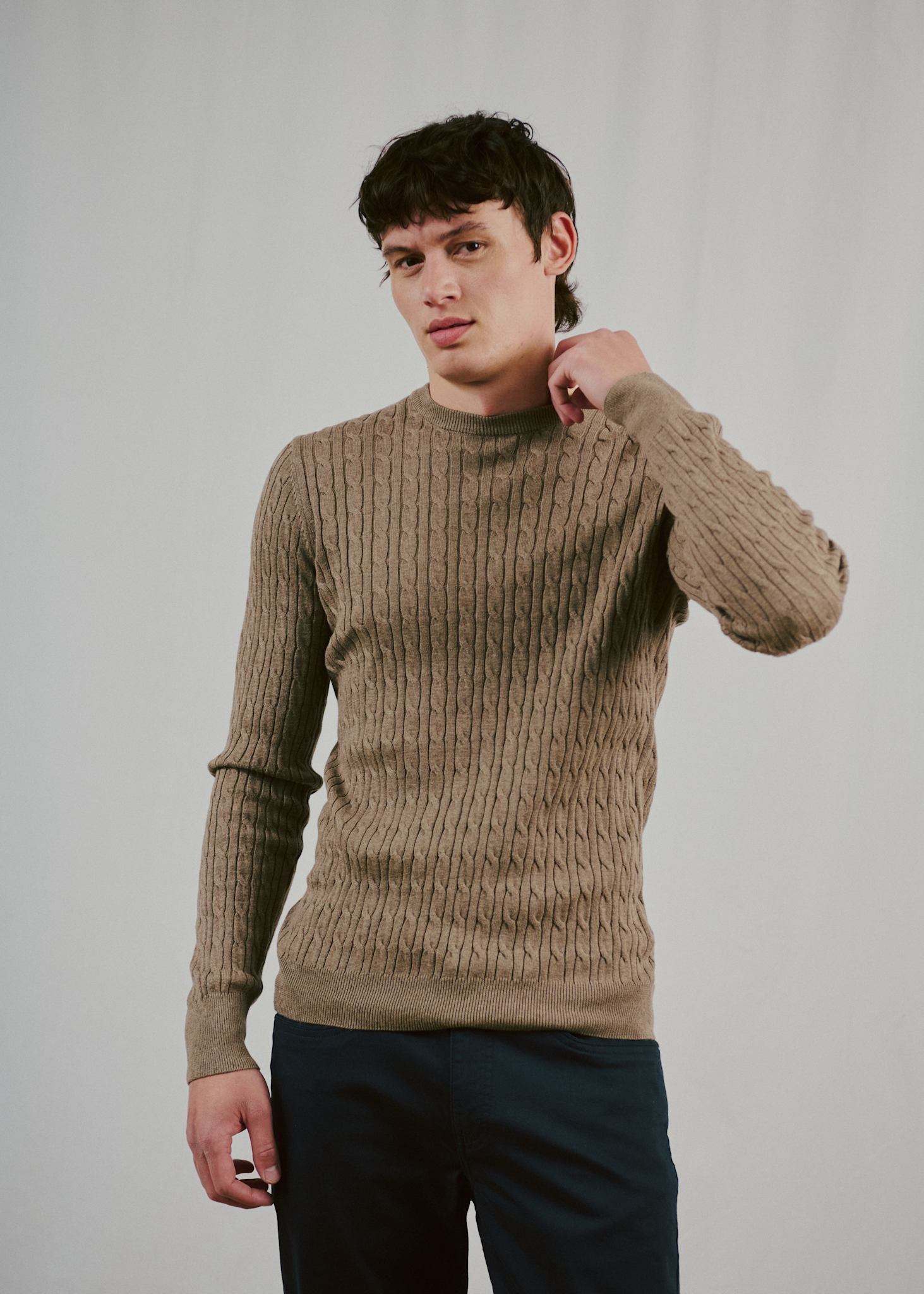 BS Guizchou Regular Fit Stickat - Brown